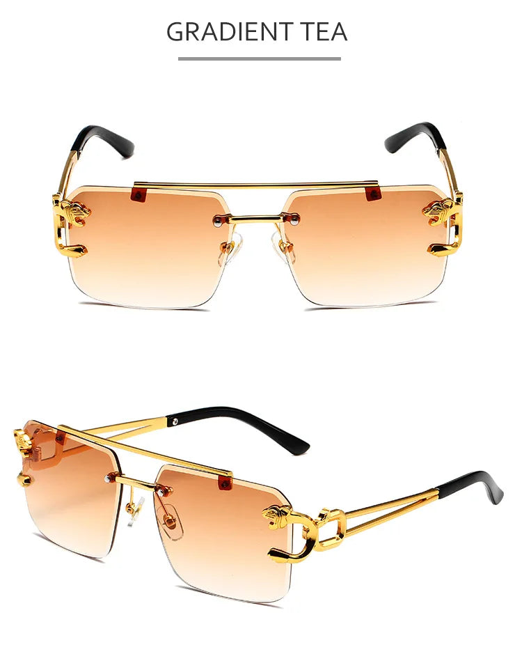 Opulence Optics Rimless Rectangle Sunglasses