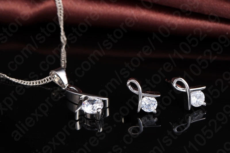 Luxury Cross CZ 925 Sterling Silver Necklace