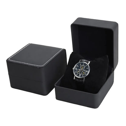 Black Frosted Watch Case High-end Flip Jewelry Storage Box