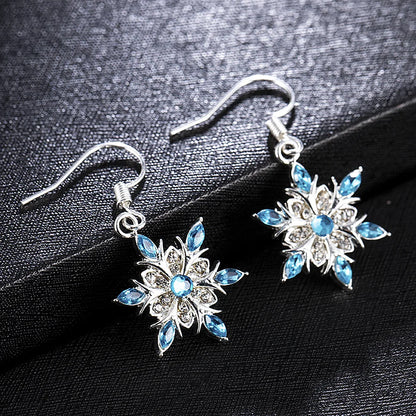 Sparkling Snowflake Earrings For Girls