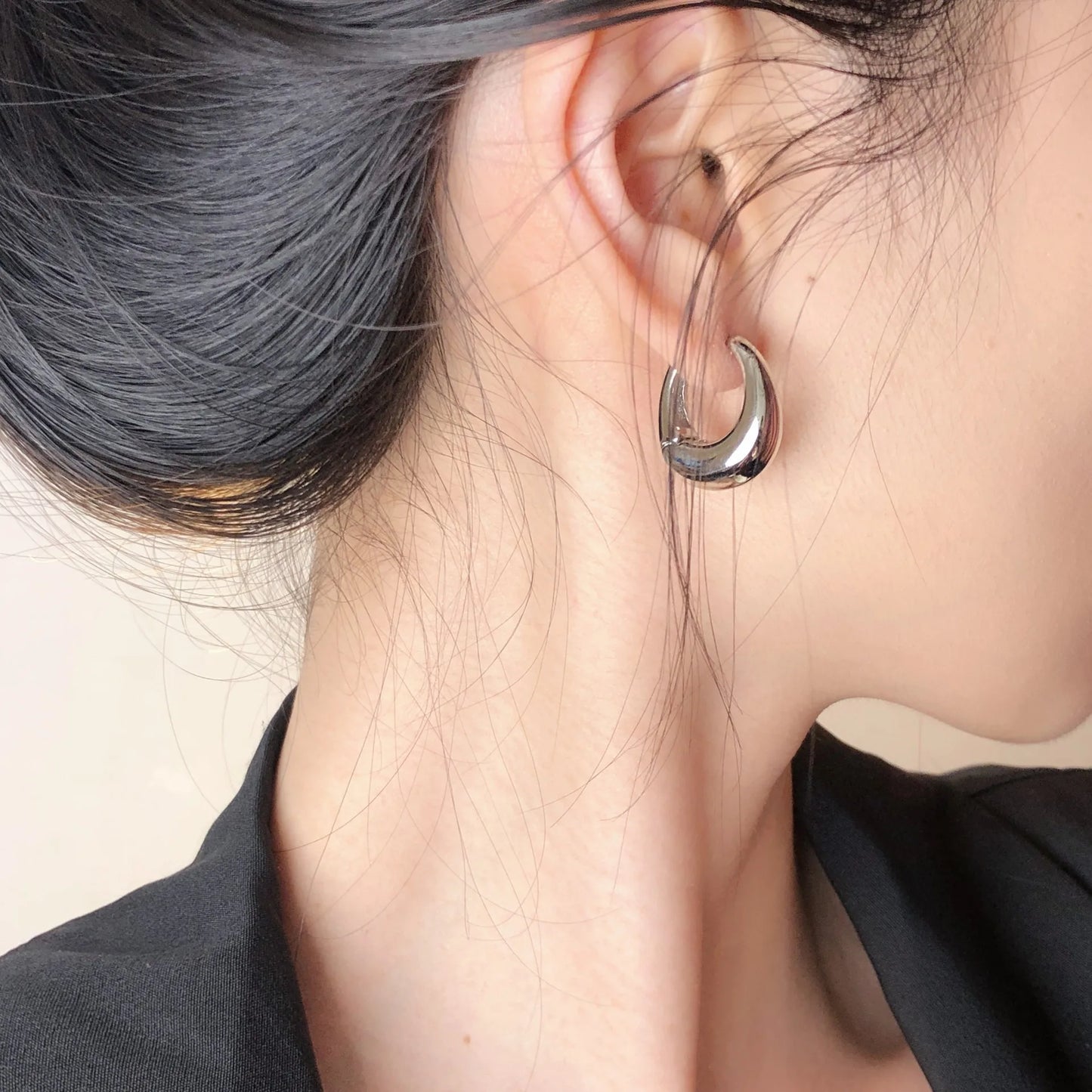 Smooth Metal Hoop Earrings For Girls Fashion