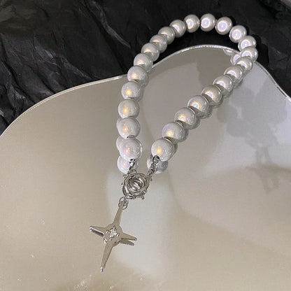 Luxury Trendy Butterfly Imitation Pearl Necklace