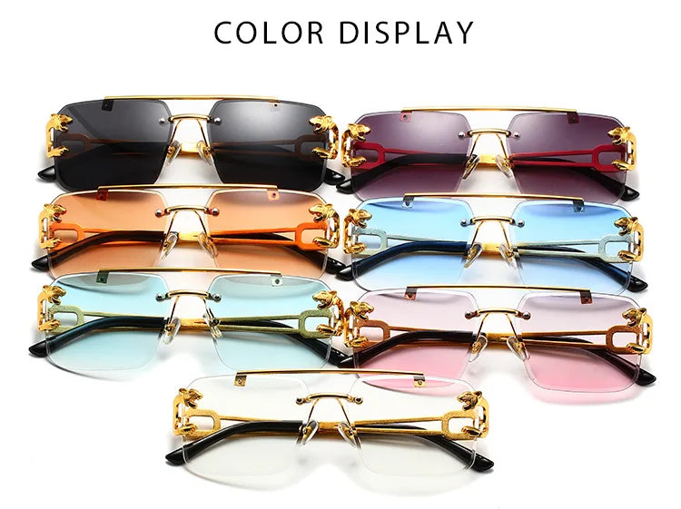 Opulence Optics Rimless Rectangle Sunglasses