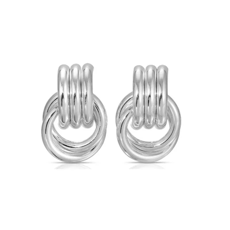 Trendy Texture Circle Twist Knot Earrings