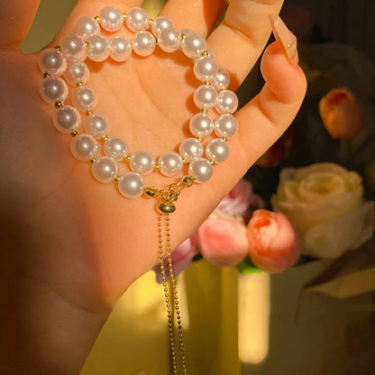 Luxury Trendy Butterfly Imitation Pearl Necklace