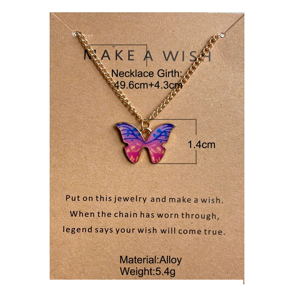 Trendy Affordable Colorful Butterfly Necklaces