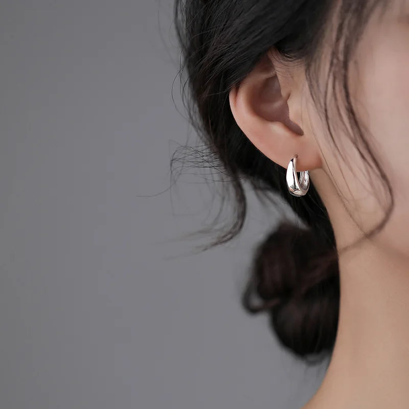 Silver Hot Sale Korean hoop Earrings