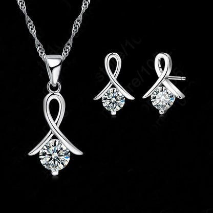 Luxury Cross CZ 925 Sterling Silver Necklace