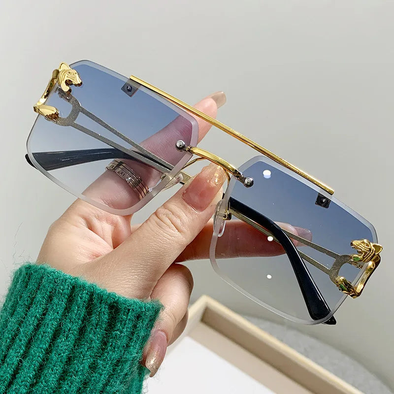 Opulence Optics Rimless Rectangle Sunglasses