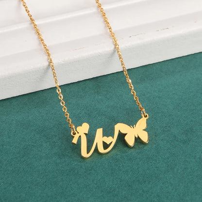 Luxury Butterfly Customizable 26 Initials Letter Pendant