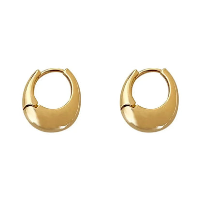 Smooth Metal Hoop Earrings For Girls Fashion