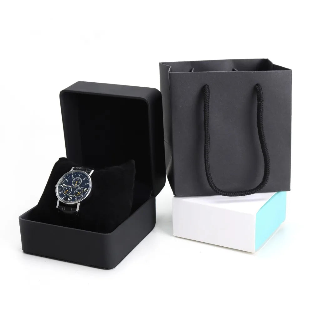 Black Frosted Watch Case High-end Flip Jewelry Storage Box