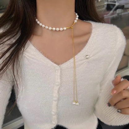 Luxury Trendy Butterfly Imitation Pearl Necklace