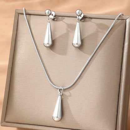 Premium Teardrop Stainless Steel Set Necklace