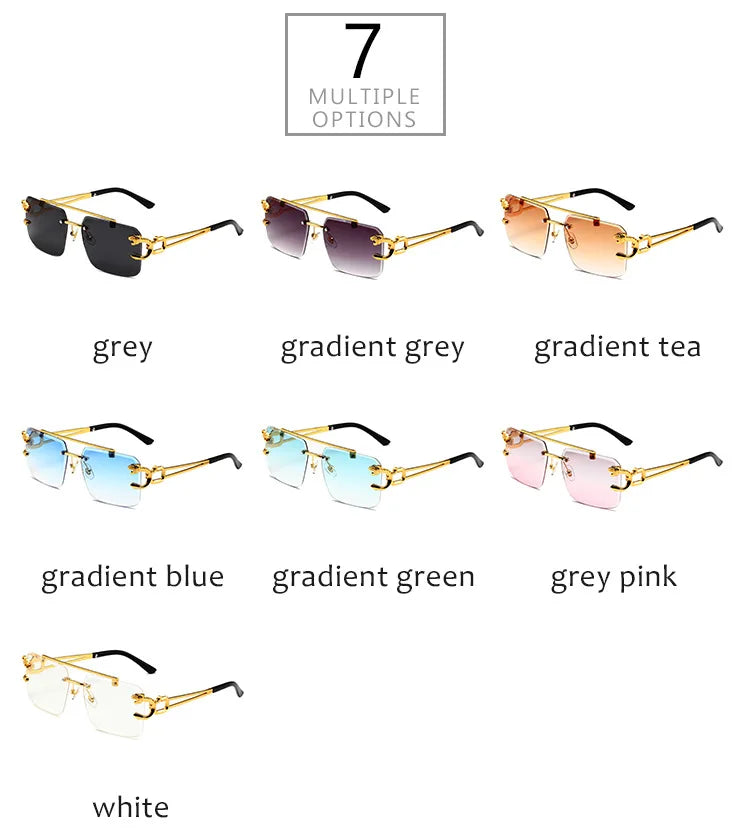 Opulence Optics Rimless Rectangle Sunglasses