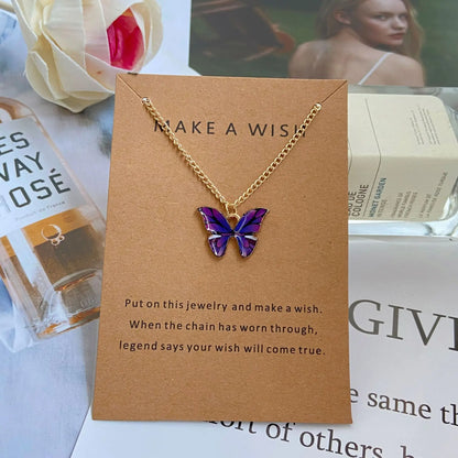 Trendy Affordable Colorful Butterfly Necklaces