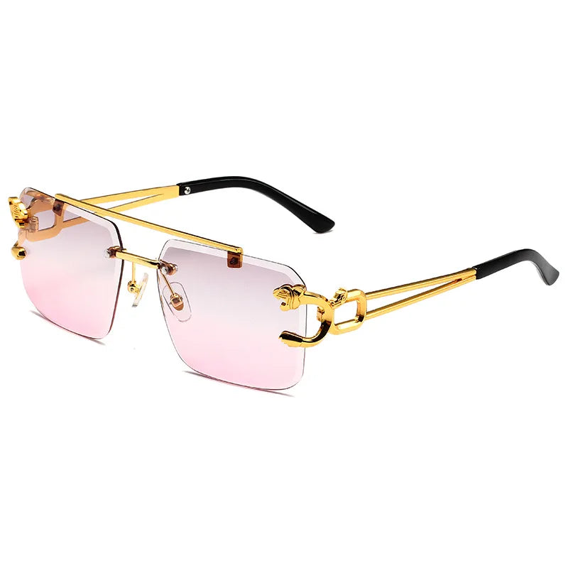 Opulence Optics Rimless Rectangle Sunglasses