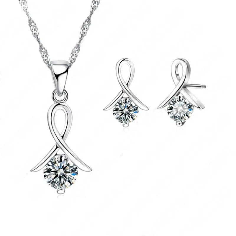 Luxury Cross CZ 925 Sterling Silver Necklace