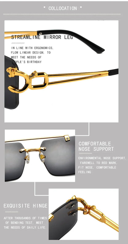 Opulence Optics Rimless Rectangle Sunglasses