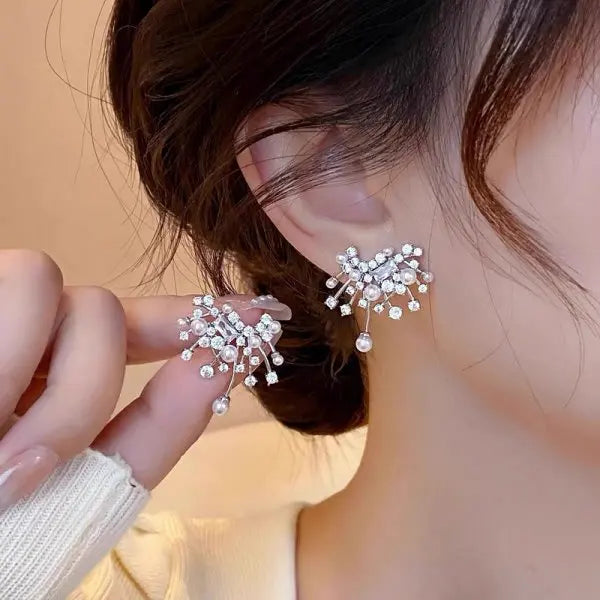 Sparkling Snowflake Earrings For Girls