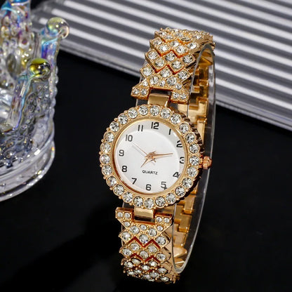 Luxury Quartz 2Pcs Watch Set Ladies