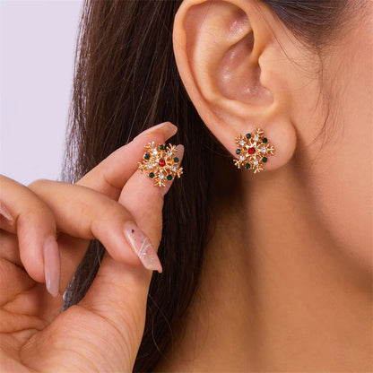 Sparkling Snowflake Earrings For Girls