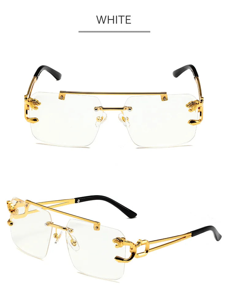 Opulence Optics Rimless Rectangle Sunglasses