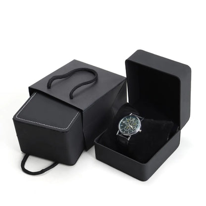 Black Frosted Watch Case High-end Flip Jewelry Storage Box