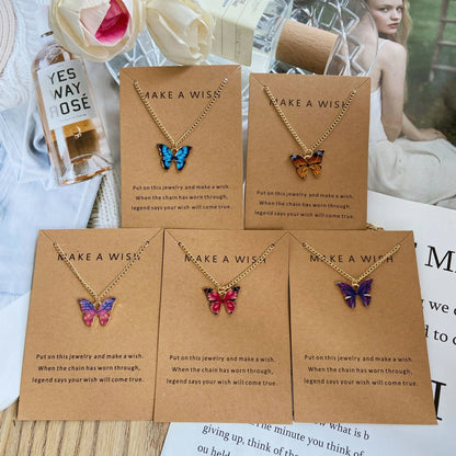 Trendy Affordable Colorful Butterfly Necklaces