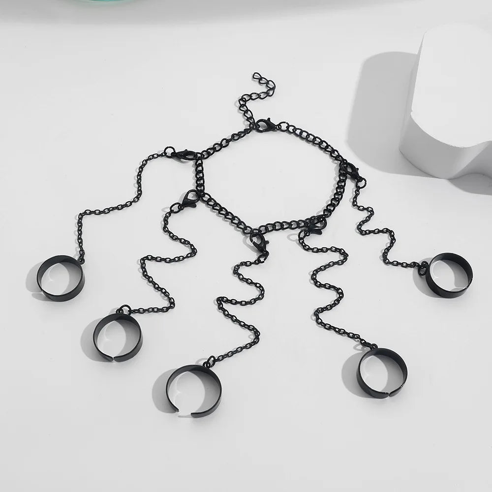 Punk Style Black Wrist Rings