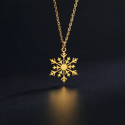 Christmas Snowflake Flower Choker Necklace