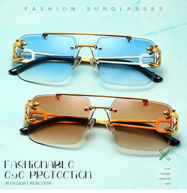 Opulence Optics Rimless Rectangle Sunglasses