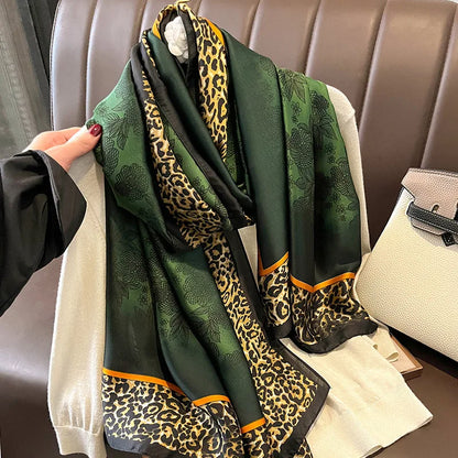 Luxury Designer Print Imitation Head Silk Scarf