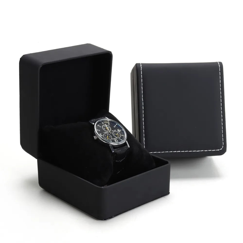 Black Frosted Watch Case High-end Flip Jewelry Storage Box