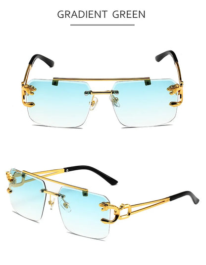 Opulence Optics Rimless Rectangle Sunglasses