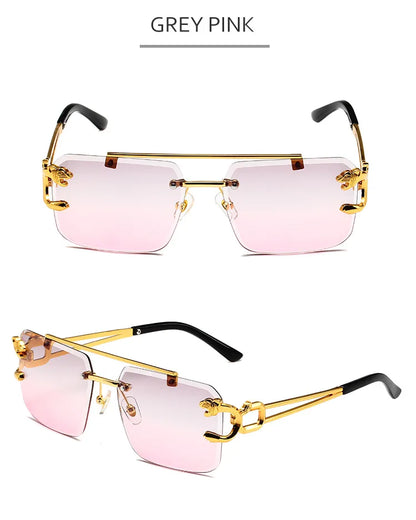 Opulence Optics Rimless Rectangle Sunglasses