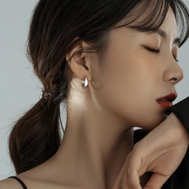 Silver Hot Sale Korean hoop Earrings