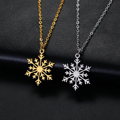 Christmas Snowflake Flower Choker Necklace