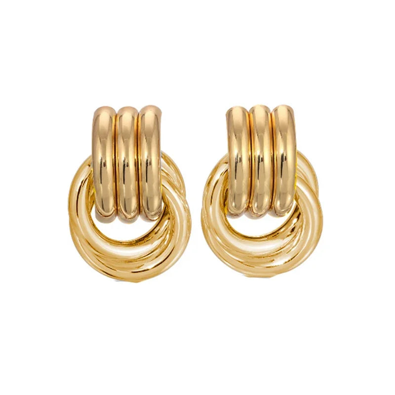 Trendy Texture Circle Twist Knot Earrings