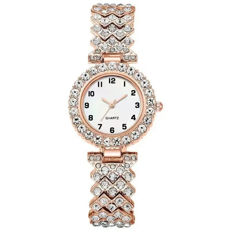 Luxury Quartz 2Pcs Watch Set Ladies