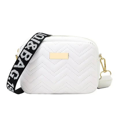 Vegan Leather Wave Pattern Shoulder Strap Bag